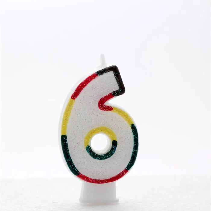 Bright Universal Single Number Party Cake Candles 3" High