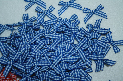 Gingham bows 7mm x100pcs - Royal Blue