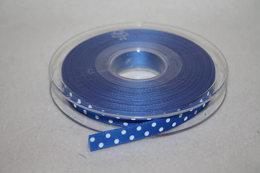 10mmx20m polka dot ribbon royal blue L270
