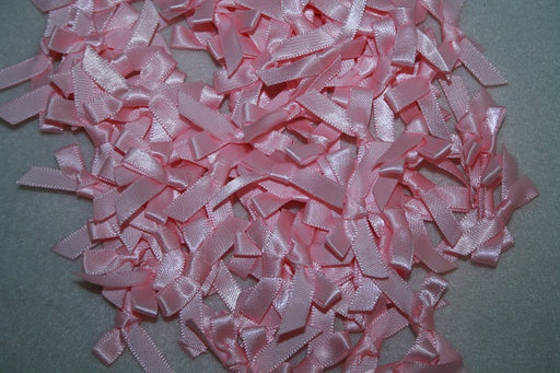 satin bows 7mm x100pcs baby pink