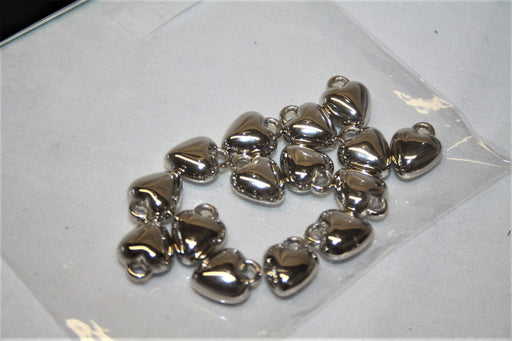 15 Silver Heart Charms