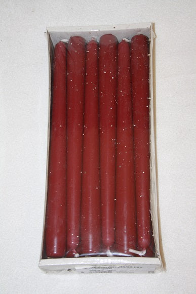 Tapered Candles - Box of 12 - Burgundy 