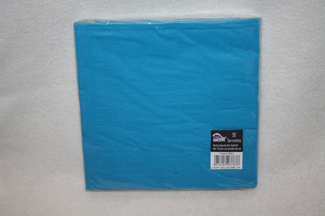 20 blue serviettes 