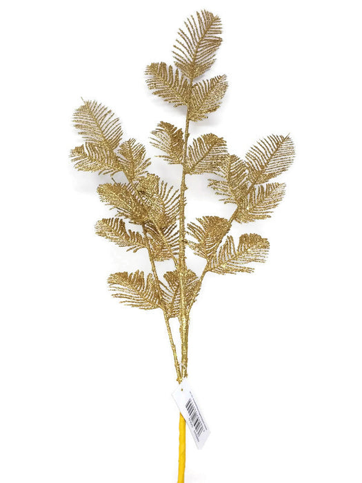 Glittered Tall Fern Spray x 72cm - Gold
