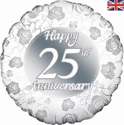 18" Foil Balloon - Happy Anniversary - 25th