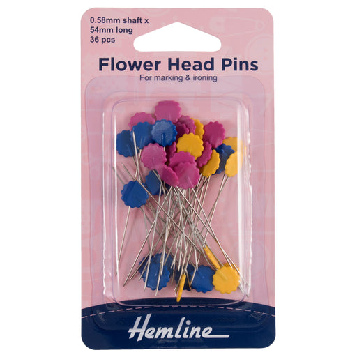 Hemline Flower Head Pins x 54mm