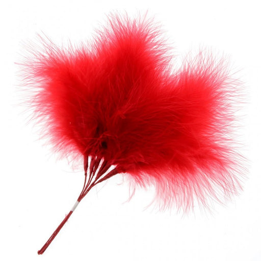 Fluffy Red Feathers x 6