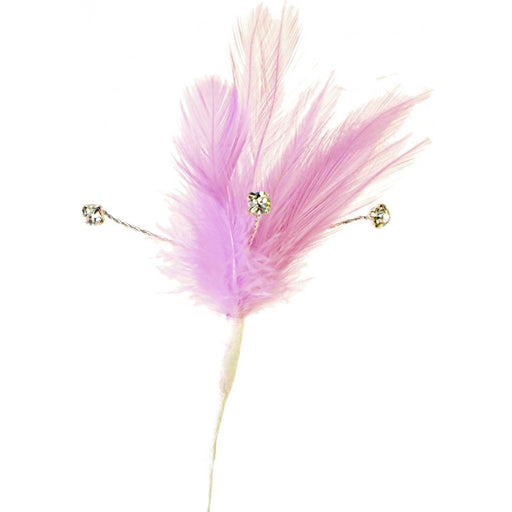 Flutters Feather & Diamante Spray x 15cm -3 Sprays per pack - Light Pink