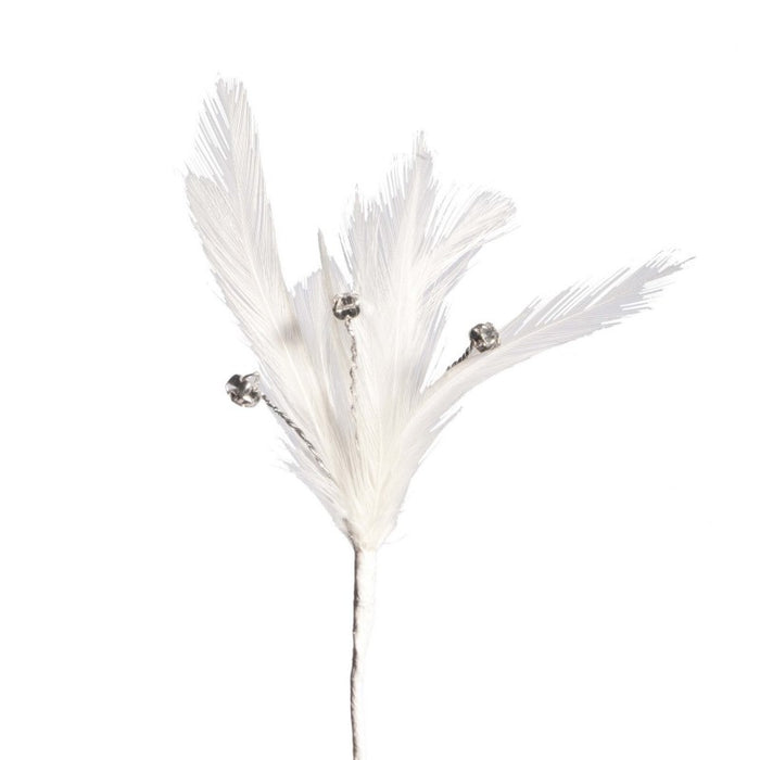 Flutters Feather & Diamante Spray x 15cm -3 Sprays per pack -White