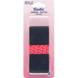 General Purpose Knitted Elastic 40mm x 1mtr - Black