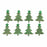 Self Adhesive Corrugated Christmas Tree x 4cm - Green Glittered - Pack of 8