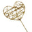 Glittered Heart Wand - Gold (7cm diameter on 30cm Handle)