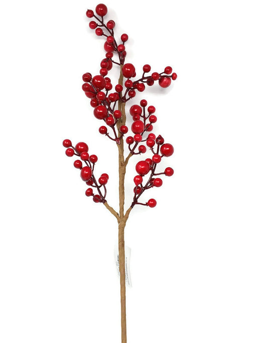 Tall Glossy Red Berry Stem x 72cm