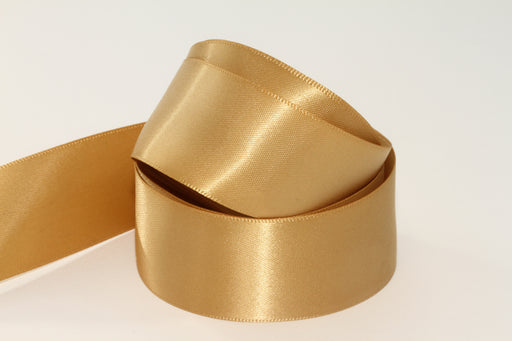 38mm x 20m Double Faced Gold Satin Ribbon