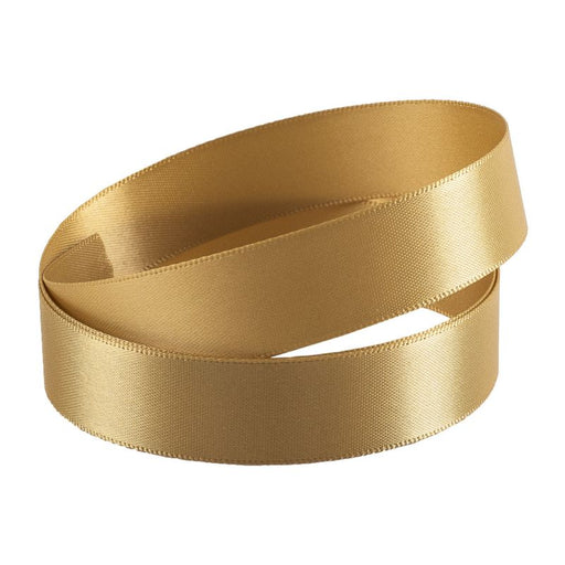25mm x 20m Double Faced Gold Satin Ribbon