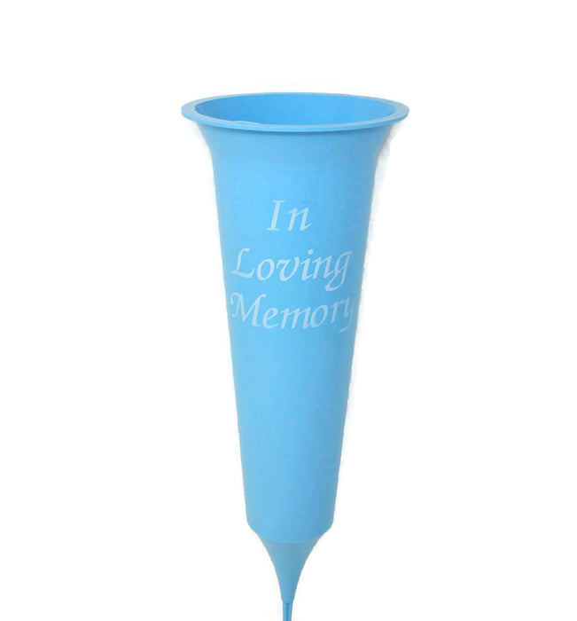 Grave Vase Spike - In Loving Memory - Light Blue