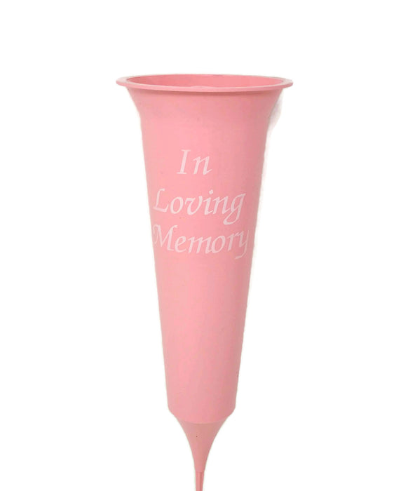 Grave Vase Spike - In Loving Memory - Light Pink