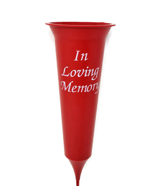 Grave Vase Spike - In Loving Memory - Red