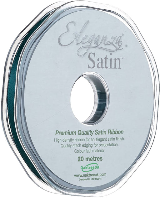 6mm x 20m Double Faced Green Satin Ribbon