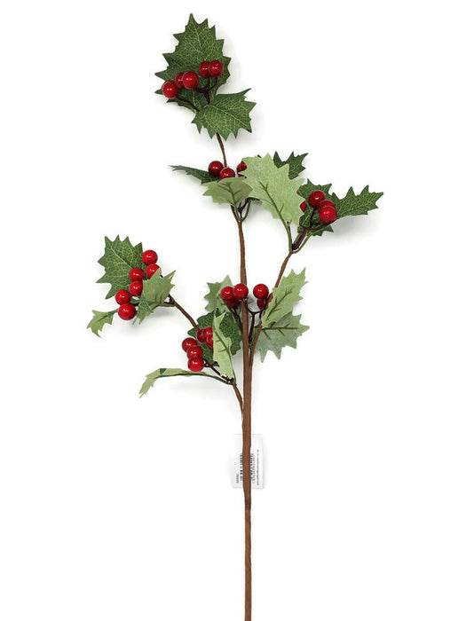 Holly and Red Berry Floral Pick