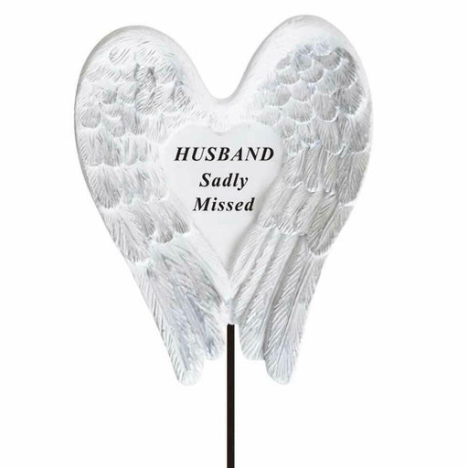 White & Silver Angel Wings Stick - Husband