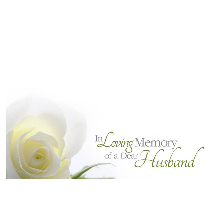 9 Large Florist Sympathy Message Cards - 12.5 x 9cm - In Loving Memory of a Dear Husband