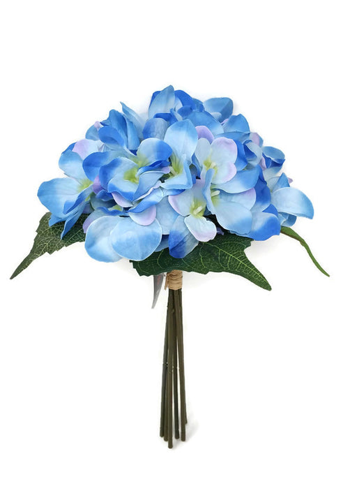 6 Stem Hydrangea Bunch x 28cm - Blue Shades