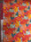 Polycotton Stamped Flowers Fabric - 45" Width - 1 Metre - Coral, Orange, Yellow, Teal, Aqua EP33