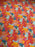 Polycotton Stamped Flowers Fabric - 45" Width - 1 Metre - Coral, Orange, Yellow, Teal, Aqua EP33