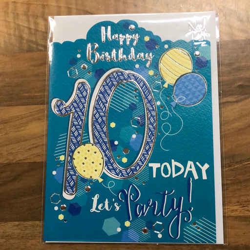 7x5" Card - 10th Birthday - Blue