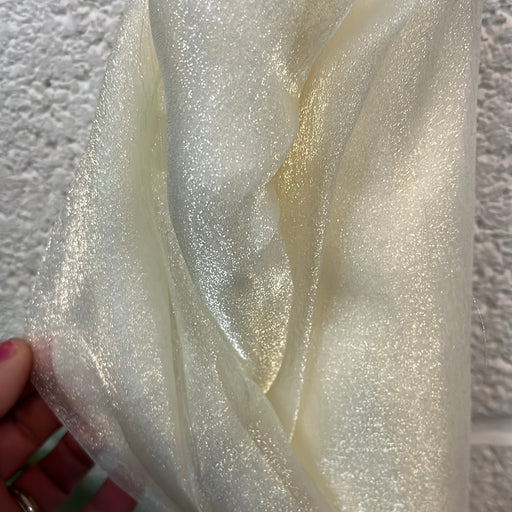 1 Metre Japanese Crystal Organza Fabric x 112cm / 44" - Ivory