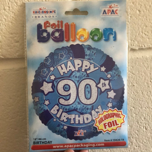 Blue Foil Balloon 18" - Happy 90th Birthday