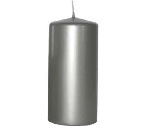 225mm x 70mm Silver Pillar Candle