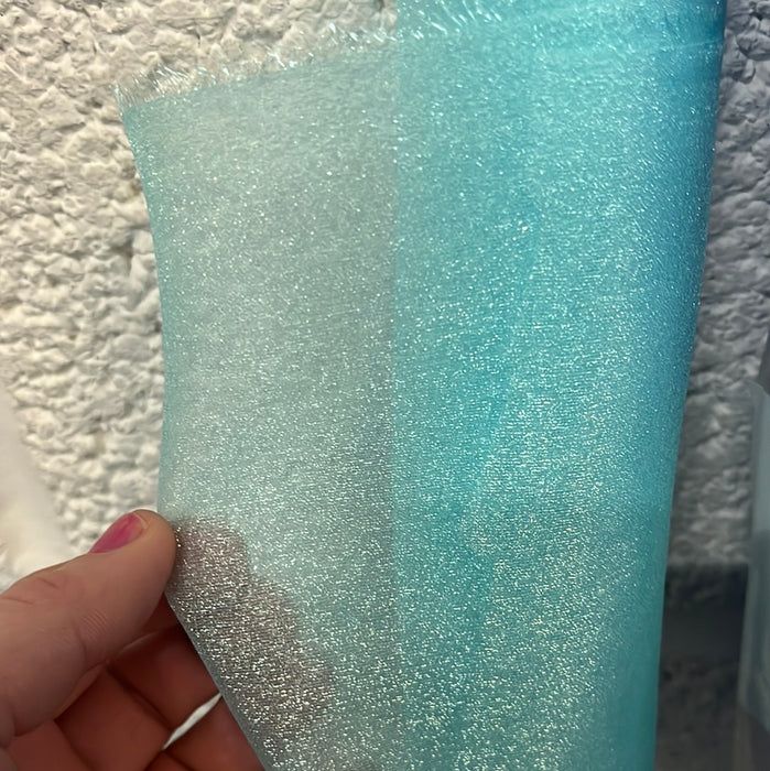 1 Metre Japanese Crystal Organza Fabric x 112cm / 44" - Turquoise Blue