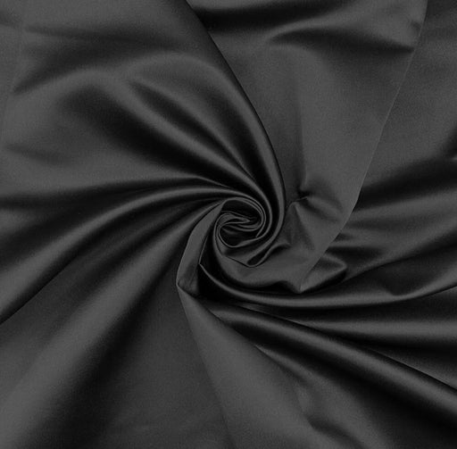 1 metre Black Duchess Satin 100% Polyester Fabric 150cm Width