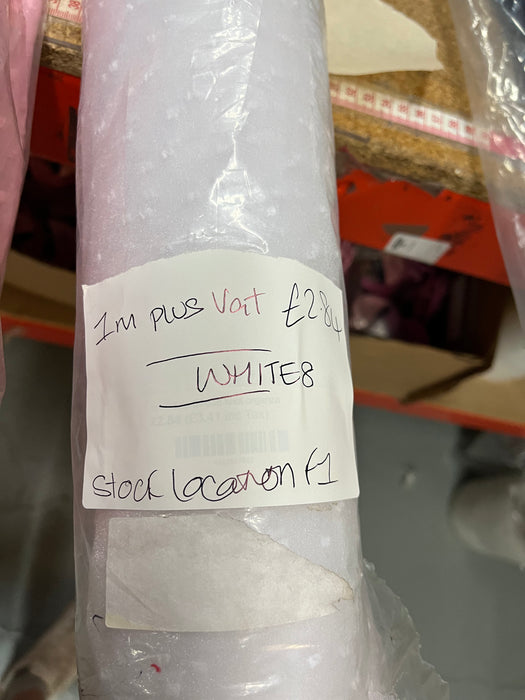 1 metre White Knot Chiffon Fabric x 148cm - TILL CODE WHITE8