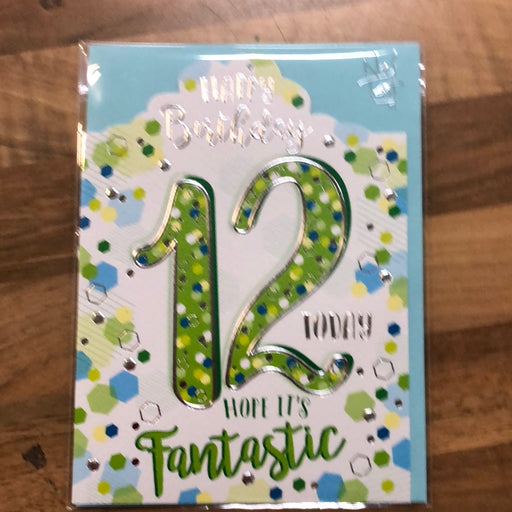 7x5" Card -  12th Birthday - Green
