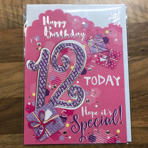 7x5" Card -  12th Birthday - Pink