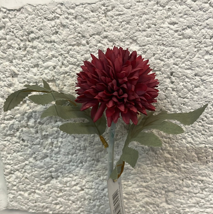 Single Stem Chrysanthemum Pick x 27cm - Red