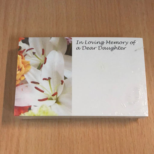 50 Florist Cards - In Loving Memory of A Dear Daughter - Lily