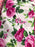 1m White 100% Cotton with Cerise Pink Blooming Roses 150cm Wide