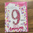 7x5" Card - 9th Birthday - Pink