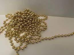 Gold 8mm x 10m Metallic Pearls (NOT on a roll)