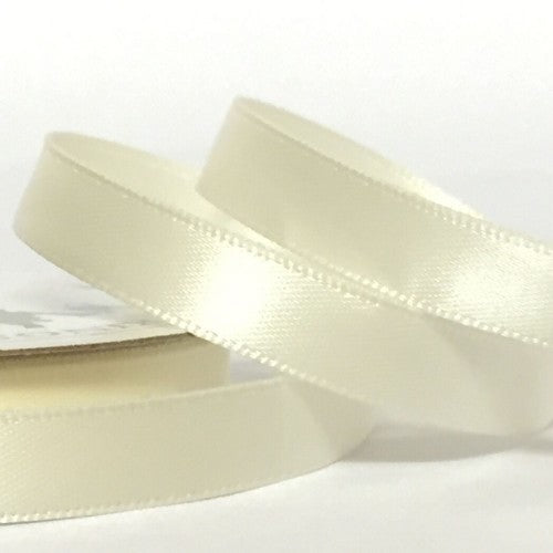 15mm x 20m Double Faced Satin Ribbon - Ivory