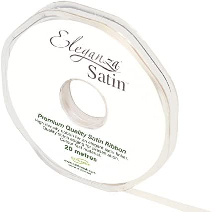 6mm x 20m Double Faced Ivory Satin Ribbon