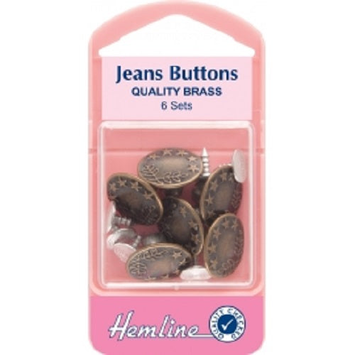 No Sew Jean Buttons: Bronze - 16mm