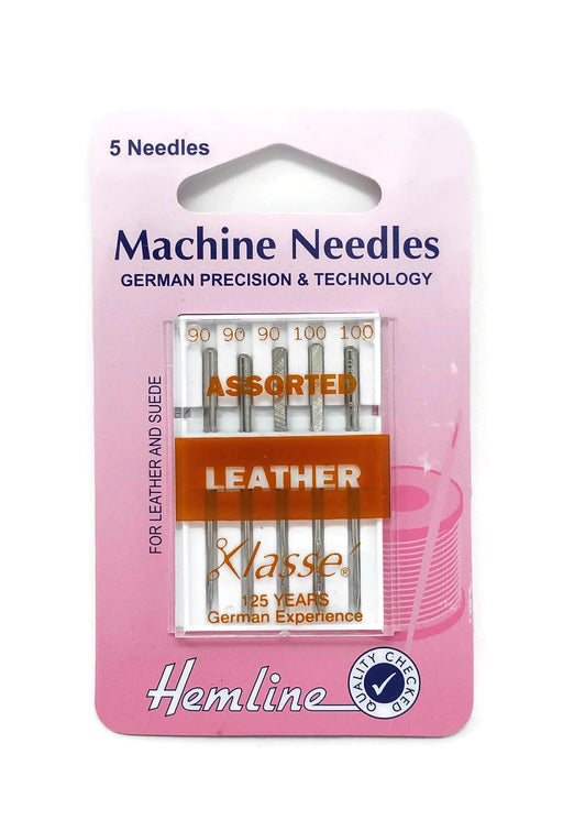 Hemline Mixed Size Sewing Machine Needles: Leather