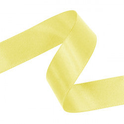 25mm x 20m Double Faced Pale Yellow Satin Ribbon