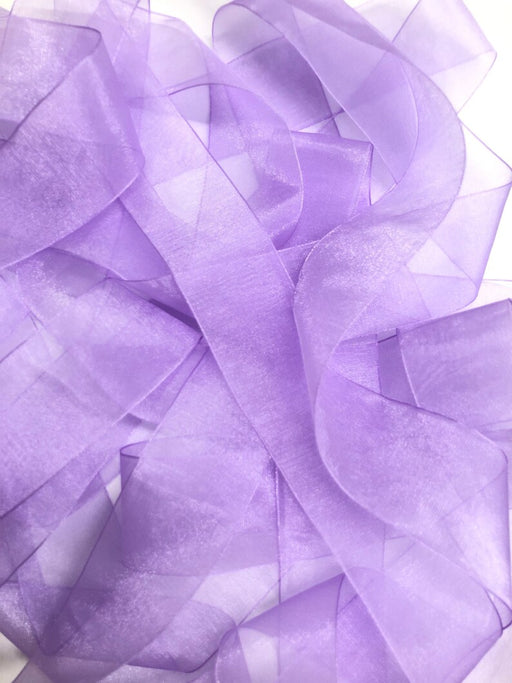 Lilac 25mm Woven Edge Organza Ribbon 25m