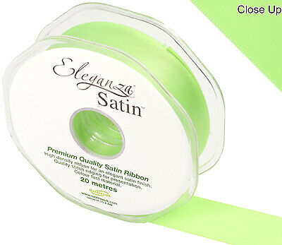 25mm x 20m Double Faced Lime Green Satin Ribbon